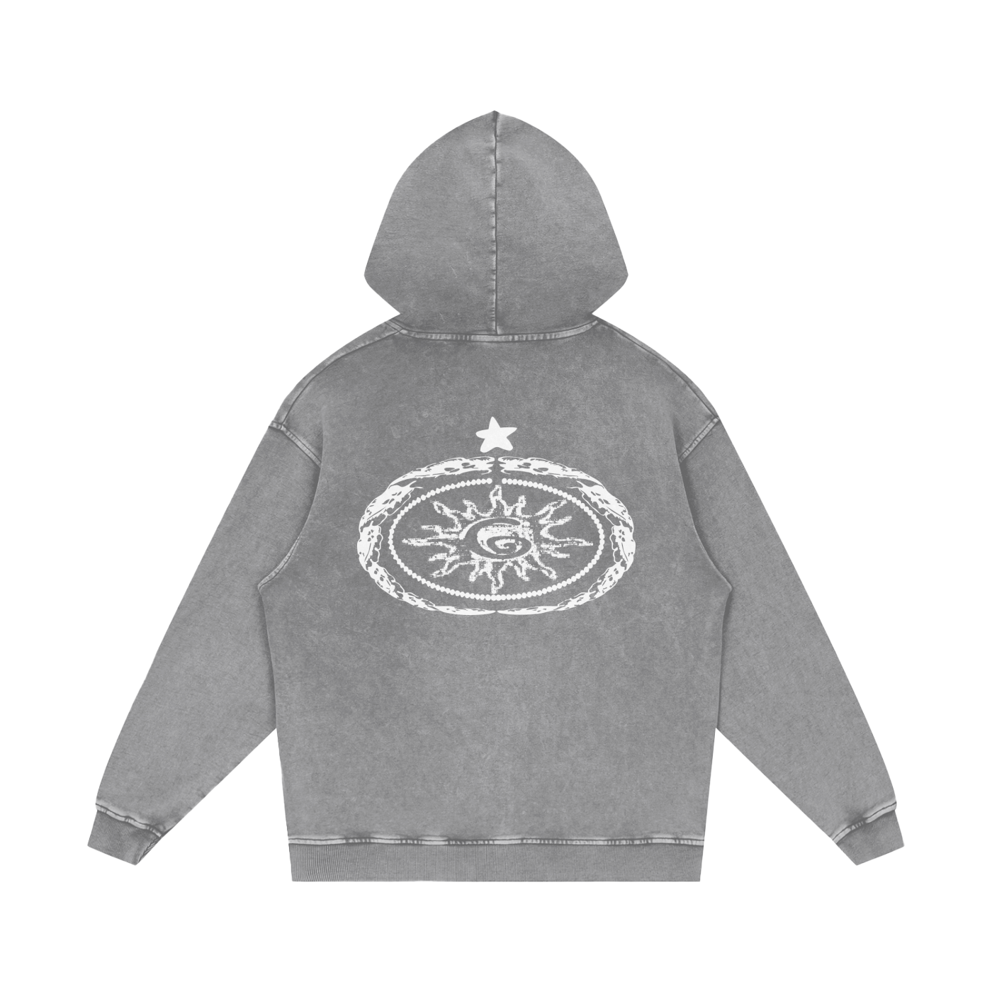 Snow Washed Loose Cotton Hoodie