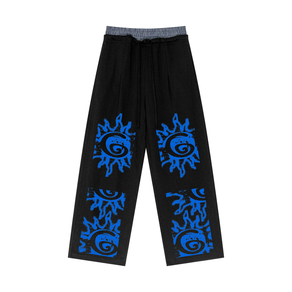 Plaid Contrast Waist Pants