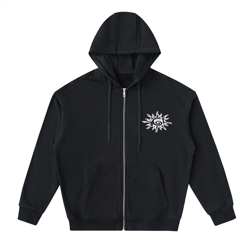 Drop-Shoulder Zip Up Hoodie