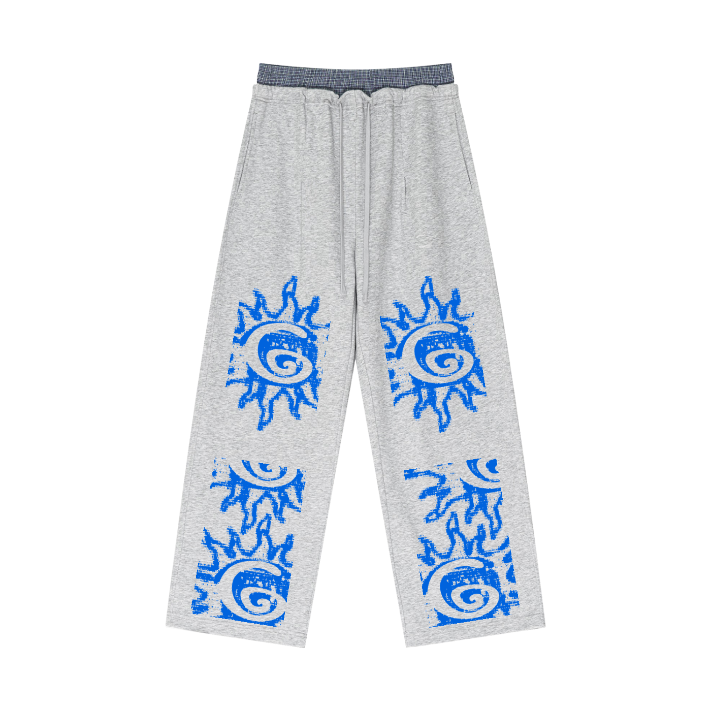 Plaid Contrast Waist Pants