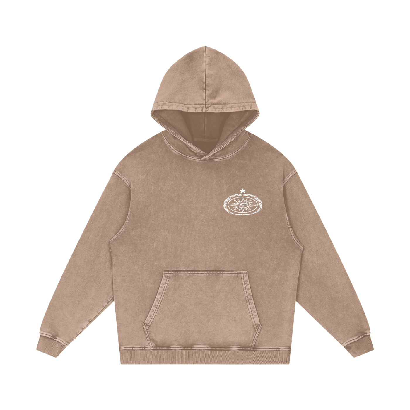 Snow Washed Loose Cotton Hoodie