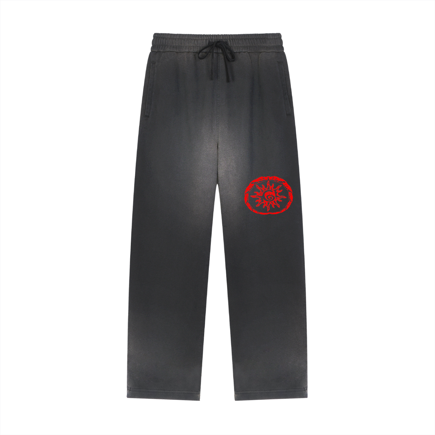 Sun Fade Raw Edge Straight-Leg Sweatpants