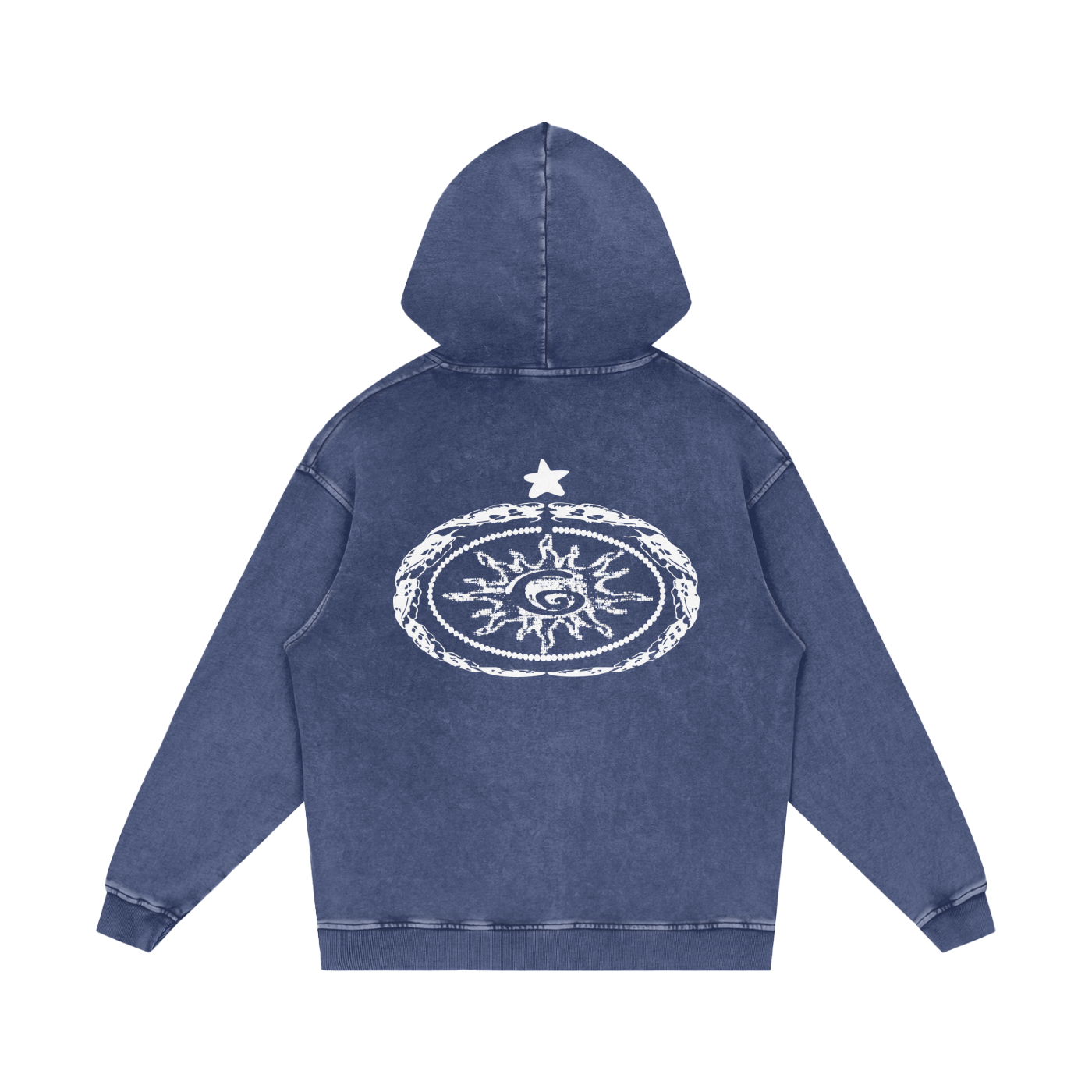 Snow Washed Loose Cotton Hoodie