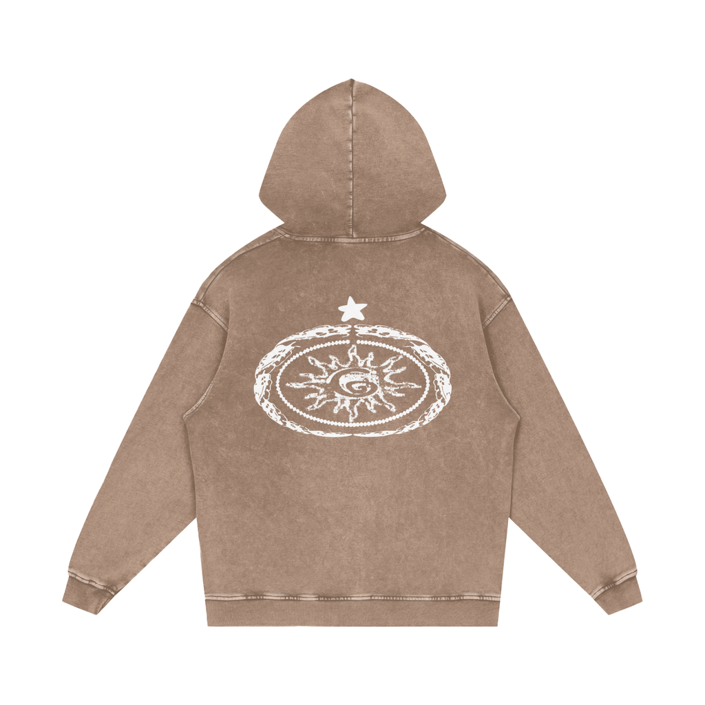 Snow Washed Loose Cotton Hoodie