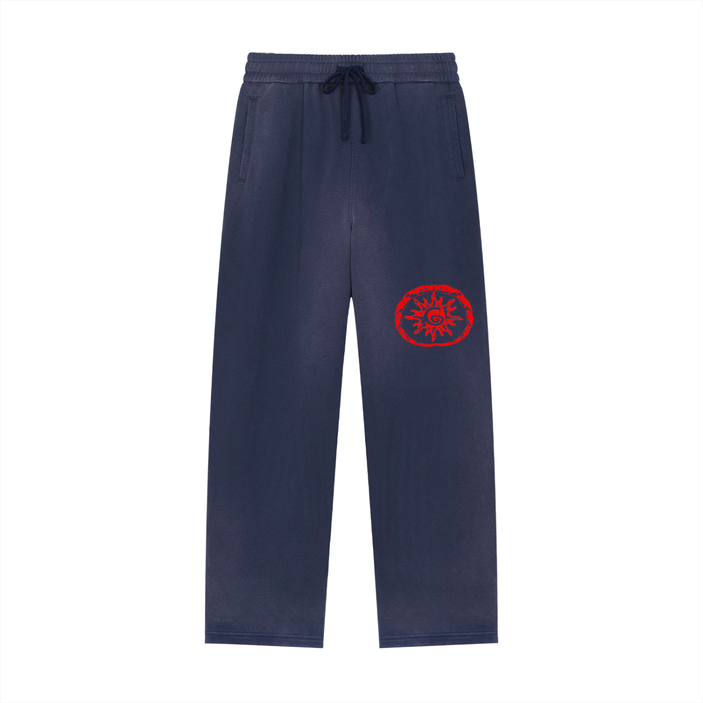 Sun Fade Raw Edge Straight-Leg Sweatpants