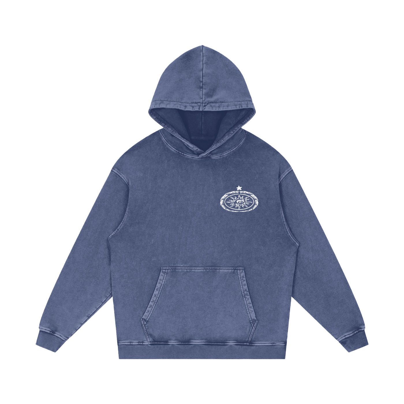 Snow Washed Loose Cotton Hoodie
