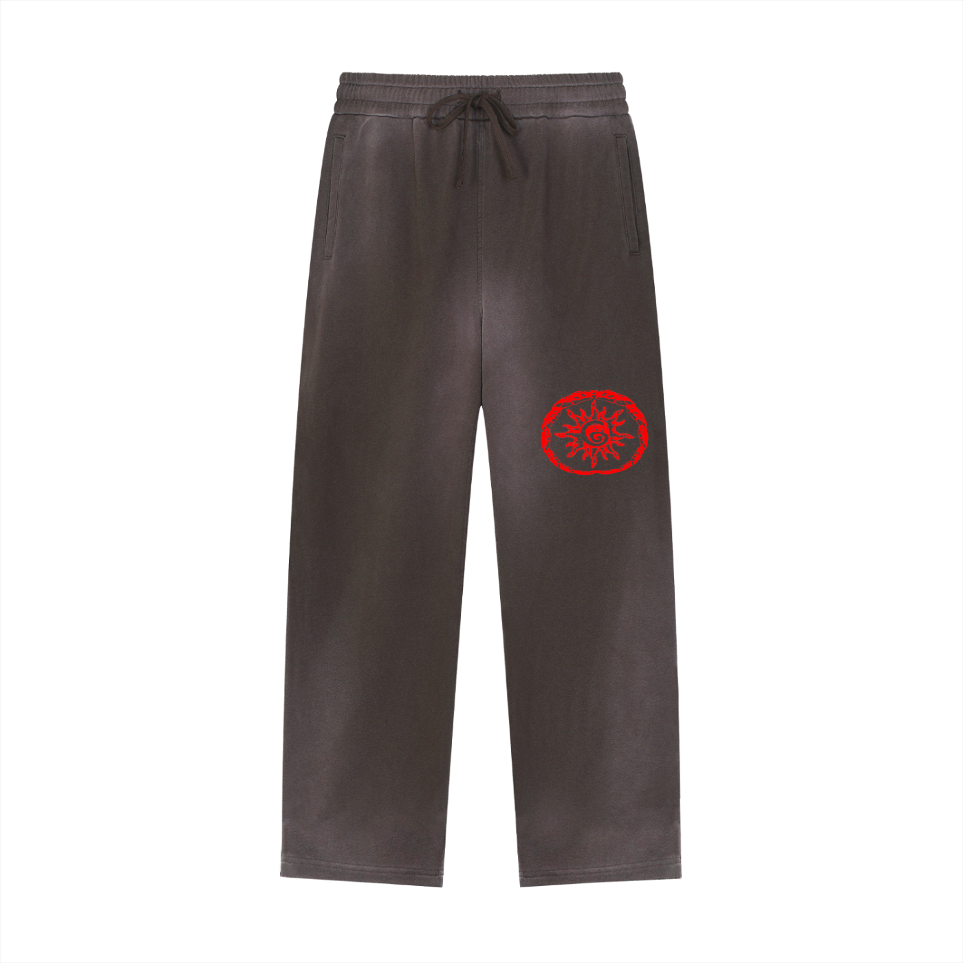 Sun Fade Raw Edge Straight-Leg Sweatpants